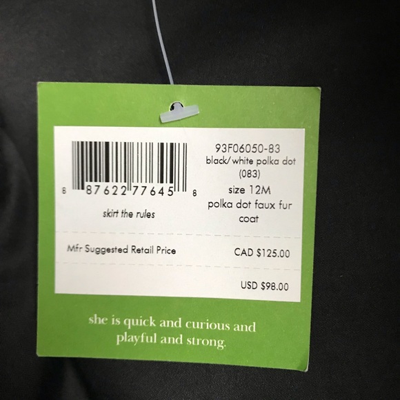 ⭐️HOST PICK⭐️ KATE SPADE Girls Fur Polka Dot Coat - Picture 7 of 8